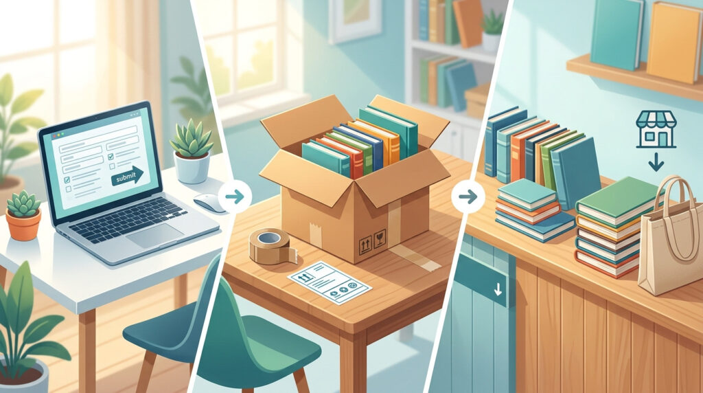 生成AIの本を売る方法は、冊数やお住まいに合わせて選べます